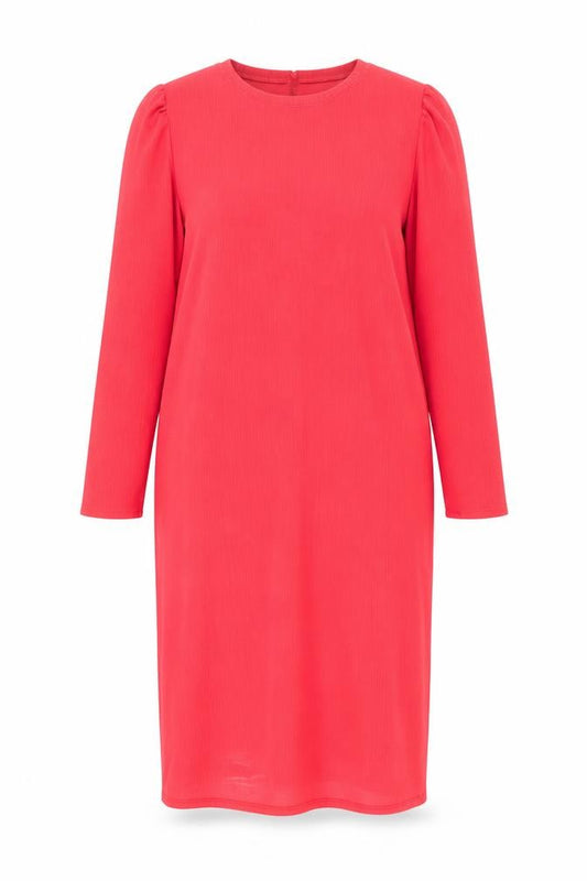 Front view of Zara women’s red polyester a-line, size M, round neck pullover