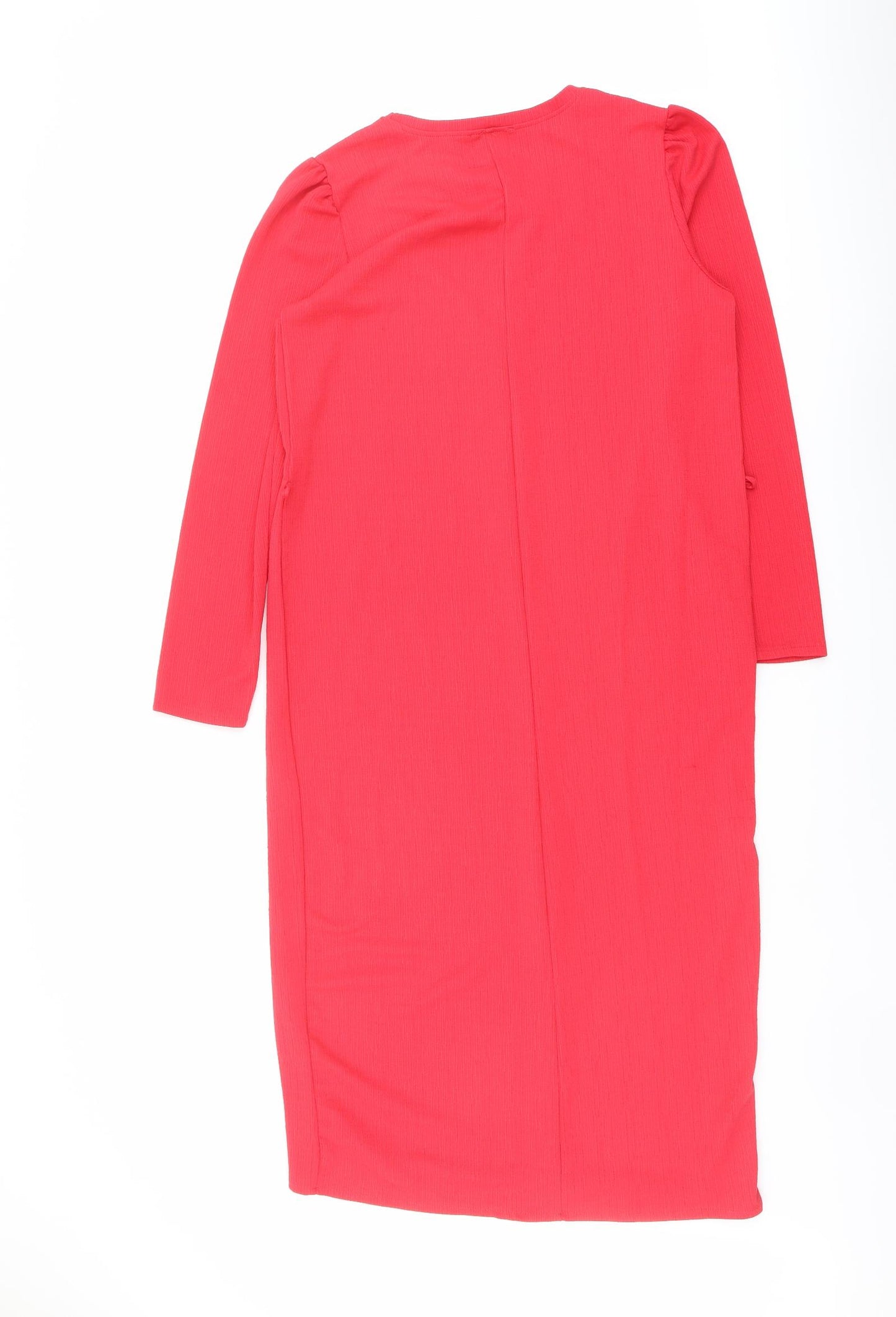 Zara Womens Red Polyester A-Line Size M Round Neck Pullover