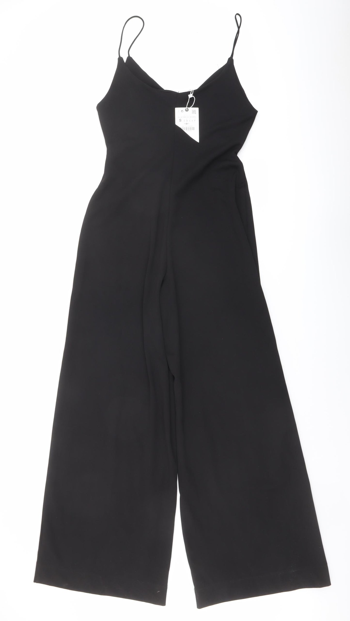 Zara Womens Black Polyester Jumpsuit One-Piece Size S Pullover