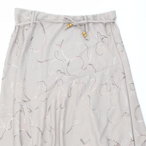 Saloos Womens Beige Geometric Polyester Swing Skirt Size 34 in Drawstring