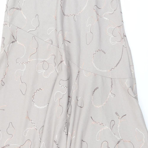 Saloos Womens Beige Geometric Polyester Swing Skirt Size 34 in Drawstring