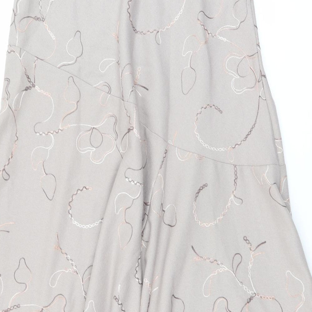 Saloos Womens Beige Geometric Polyester Swing Skirt Size 34 in Drawstring