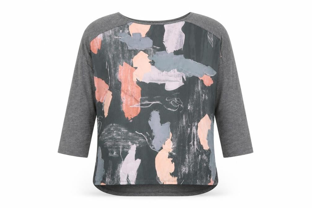 Dunnes Womens Grey Polyester Basic T-Shirt Size S Round Neck