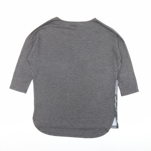 Dunnes Stores Womens Grey Polyester Basic T-Shirt Size S Round Neck
