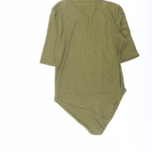 NEXT Womens Green Viscose Bodysuit One-Piece Size 14 Snap