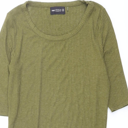 NEXT Womens Green Viscose Bodysuit One-Piece Size 14 Snap