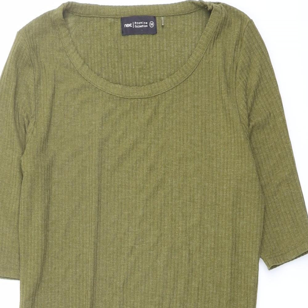 NEXT Womens Green Viscose Bodysuit One-Piece Size 14 Snap