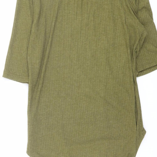 NEXT Womens Green Viscose Bodysuit One-Piece Size 14 Snap