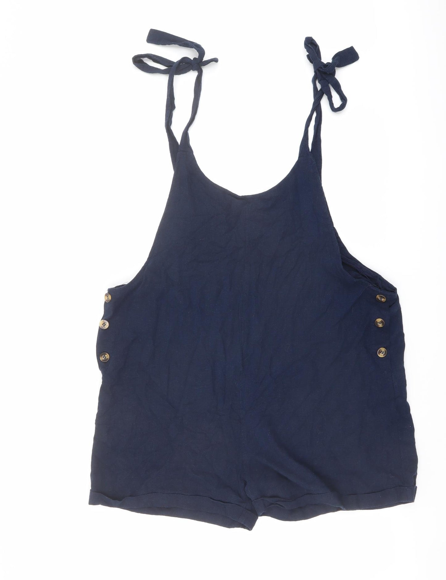 Roman Womens Blue Cotton Playsuit One-Piece Size 14 Pullover