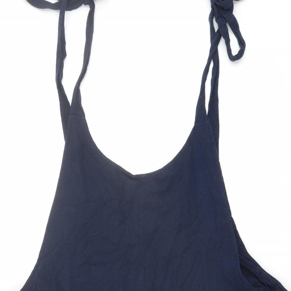 Roman Womens Blue Cotton Playsuit One-Piece Size 14 Pullover