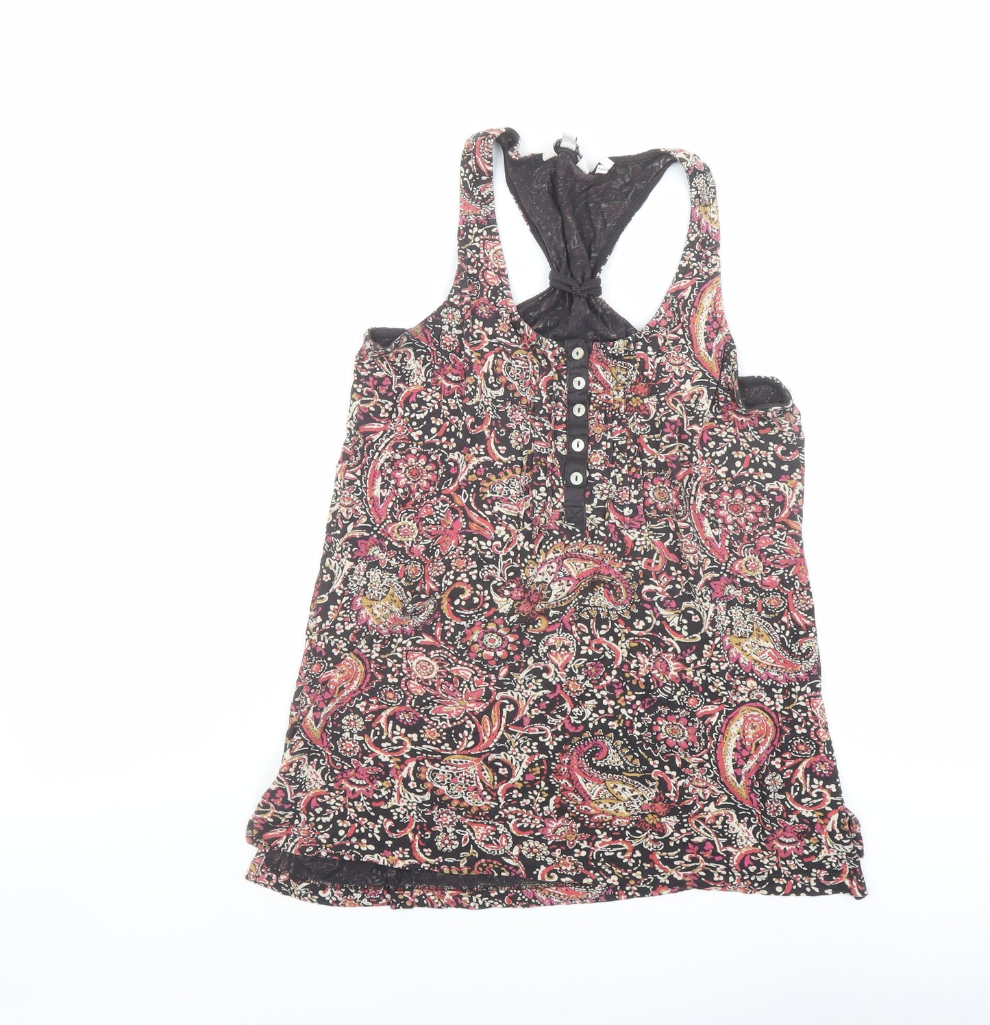 Fat Face Womens Multicoloured Paisley Viscose Basic Tank Size 10 Scoop Neck