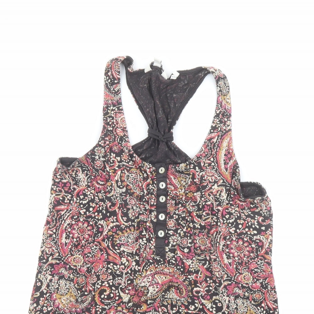 Fat Face Womens Multicoloured Paisley Viscose Basic Tank Size 10 Scoop Neck