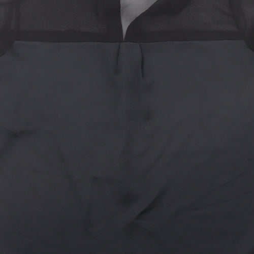 River Island Womens Black Polyester Basic Button-Up Size 10 Collared