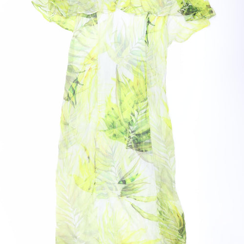Roman Womens Green Geometric Polyester A-Line Size 10 Round Neck Zip - Cold Shoulders