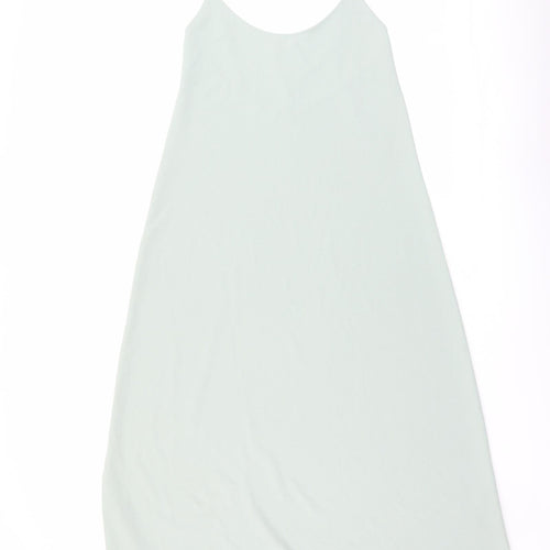 Zara Womens Green Polyester Tank Dress Size L Round Neck Pullover