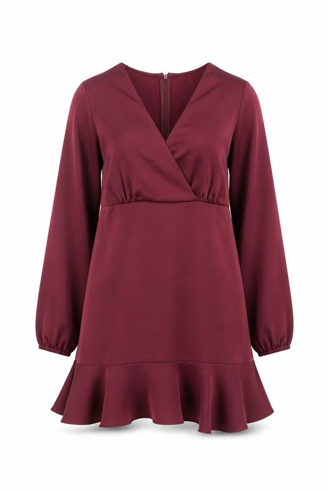 Front view of Zara women’s purple polyester a-line, size S, v-neck zip