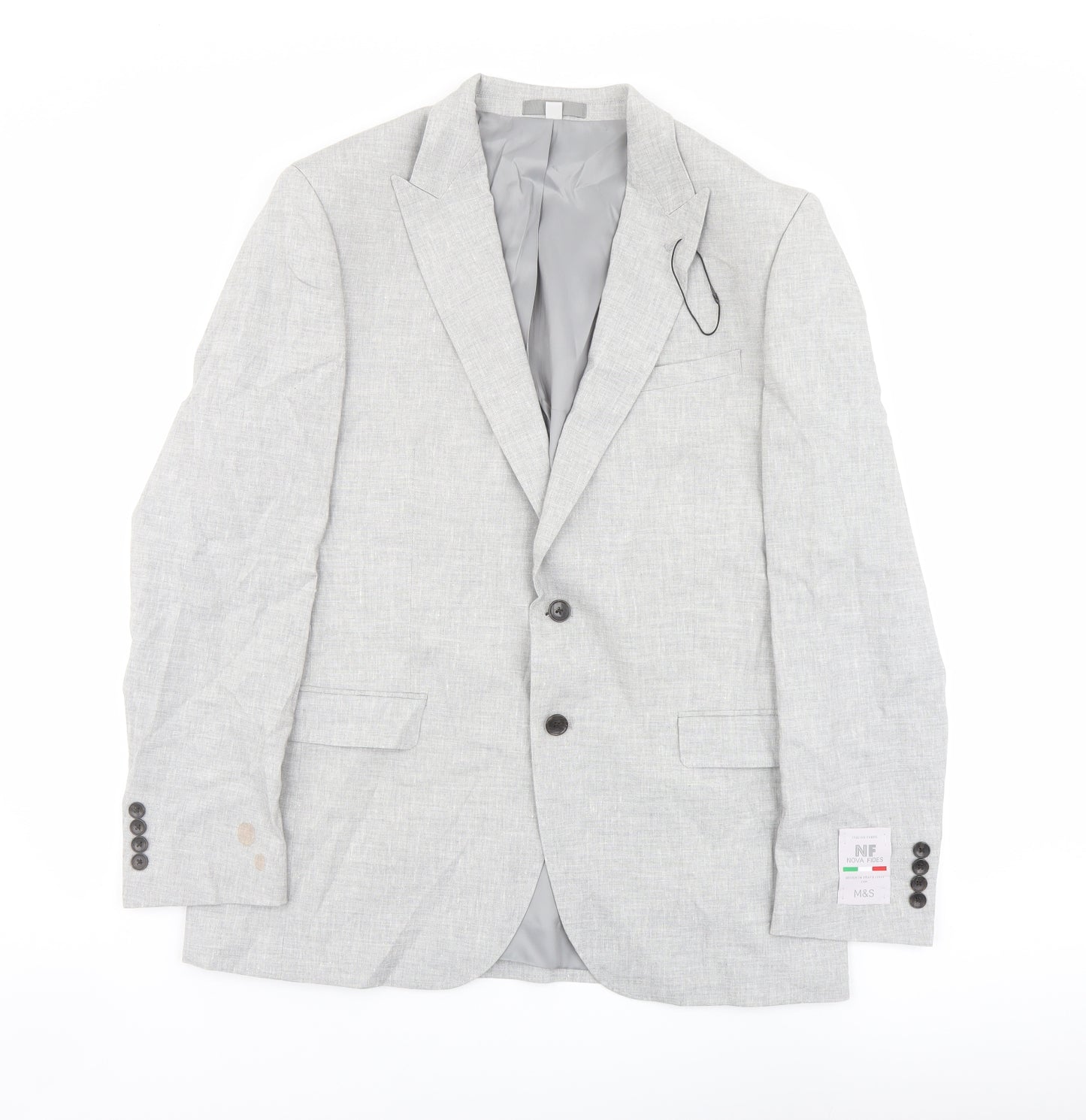 Marks and Spencer Mens Grey Polyester Jacket Suit Jacket Size 42 Regular