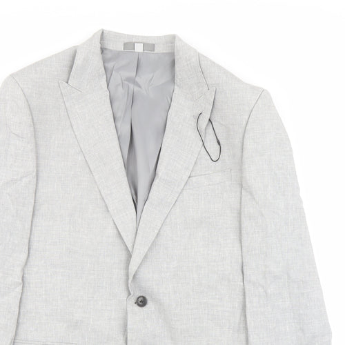Marks and Spencer Mens Grey Polyester Jacket Suit Jacket Size 42 Regular