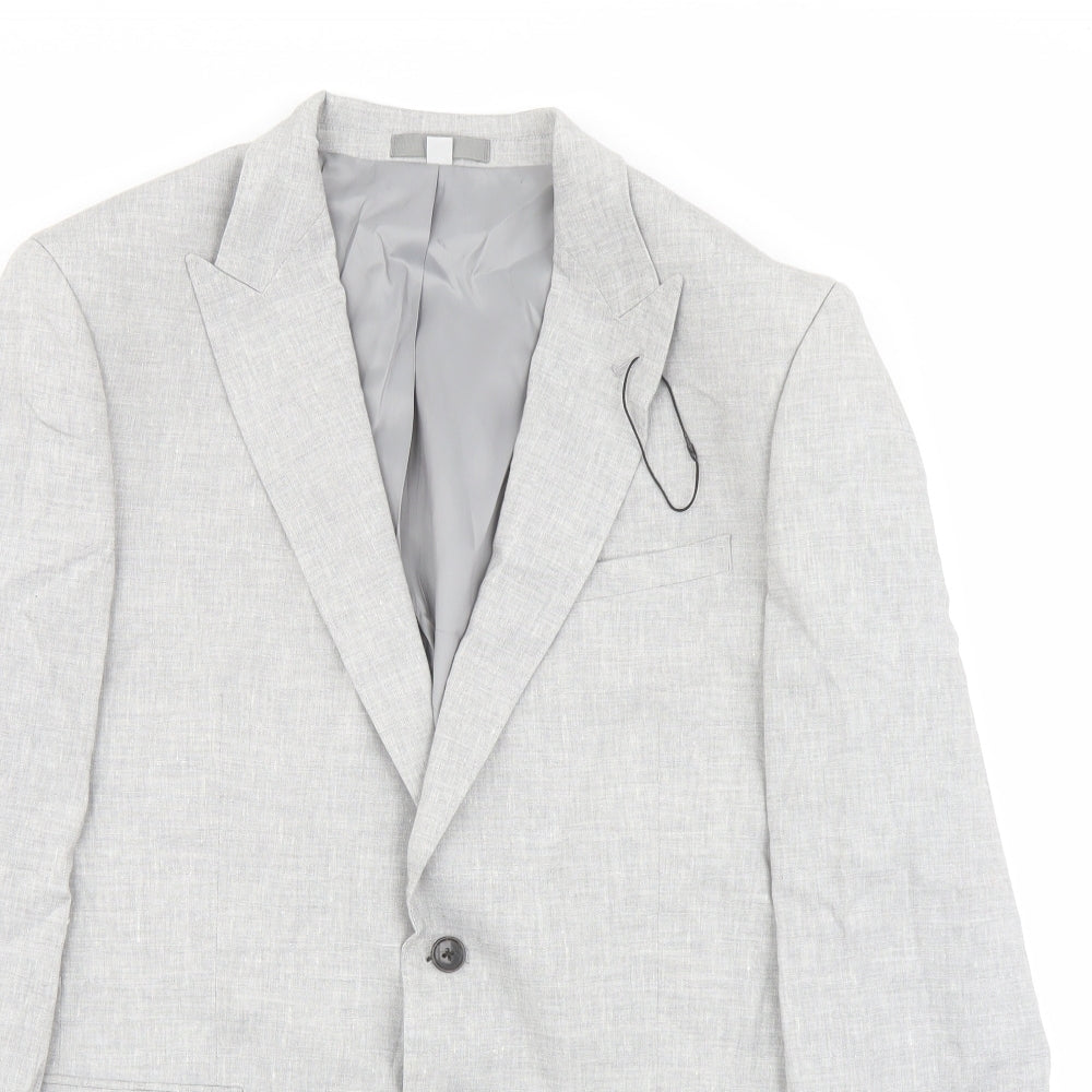 Marks and Spencer Mens Grey Polyester Jacket Suit Jacket Size 42 Regular
