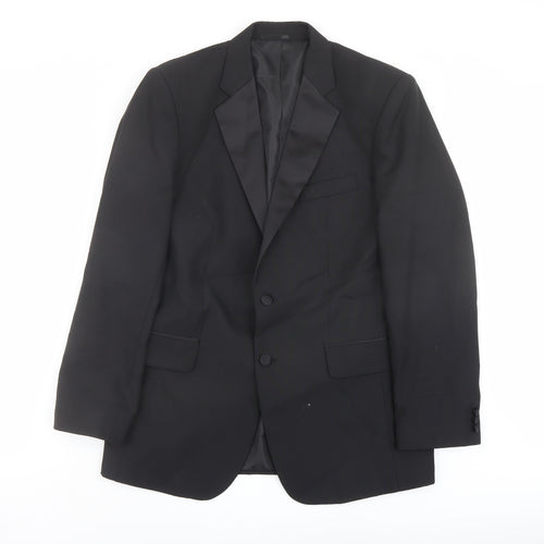 Clemont Dirext Mens Black Polyester Tuxedo Suit Jacket Size 40 Regular