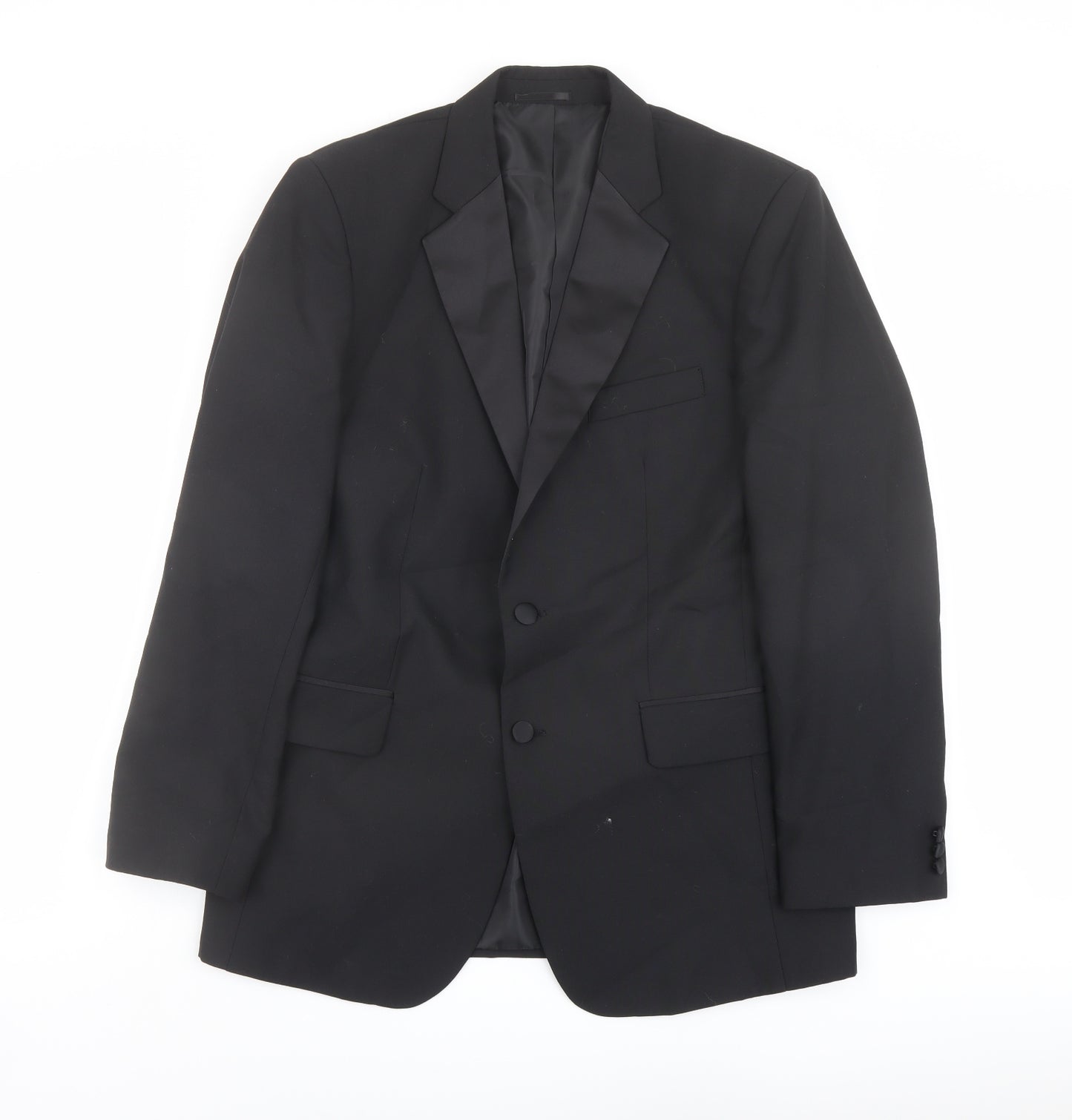 Clemont Dirext Mens Black Polyester Tuxedo Suit Jacket Size 40 Regular