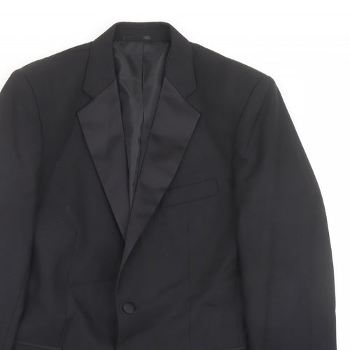 Clemont Dirext Mens Black Polyester Tuxedo Suit Jacket Size 40 Regular
