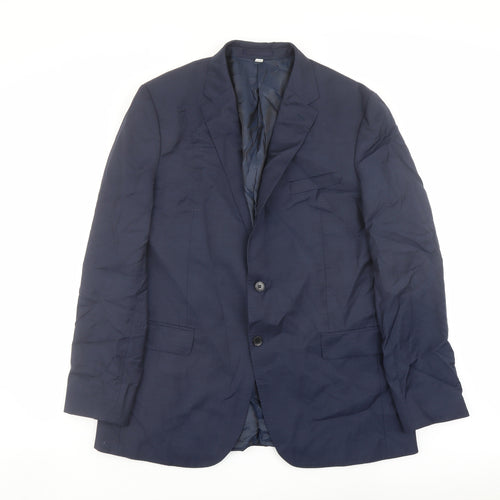 Autograph Mens Blue Wool Jacket Suit Jacket Size 44 Regular