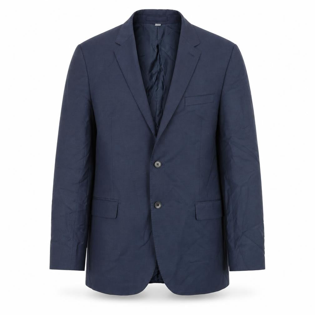 Front view of Autograph men’s blue wool jacket suit jacket, size 44, regular