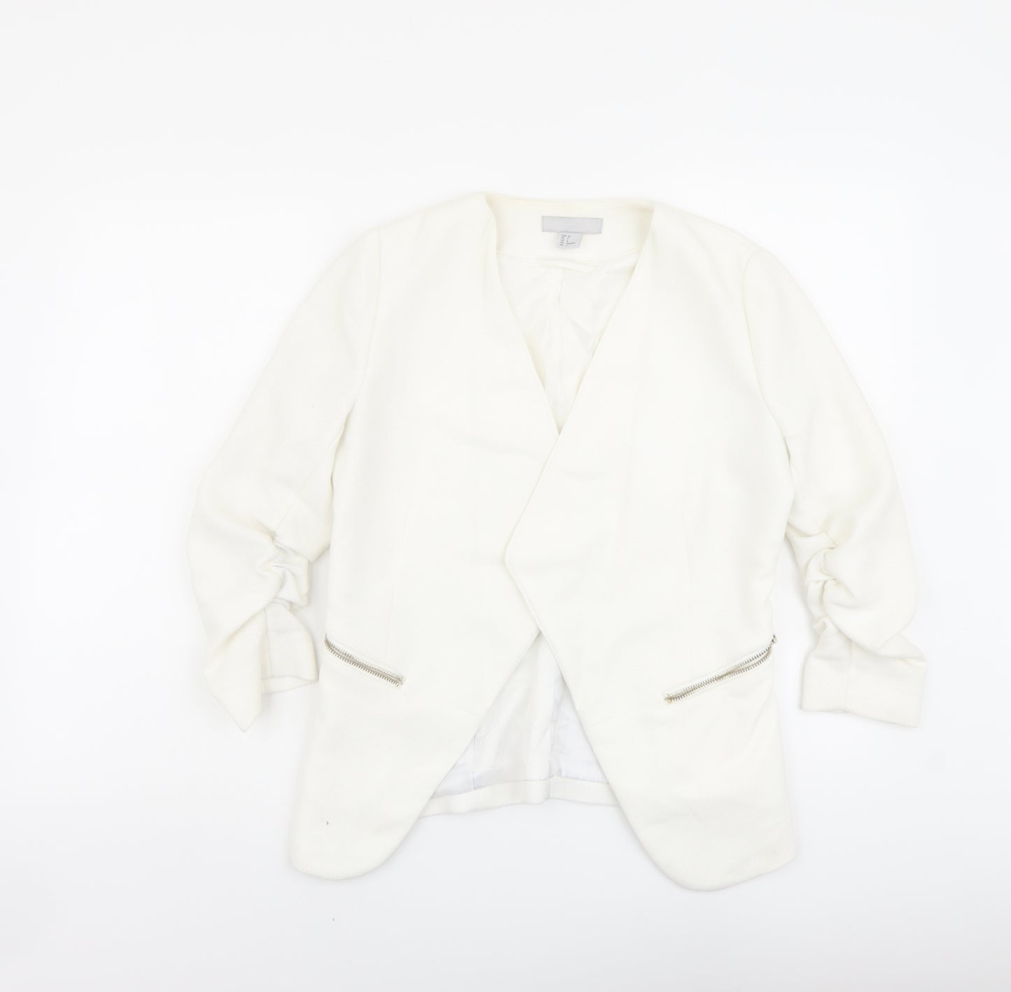 H&M Womens Ivory Jacket Blazer Size 8