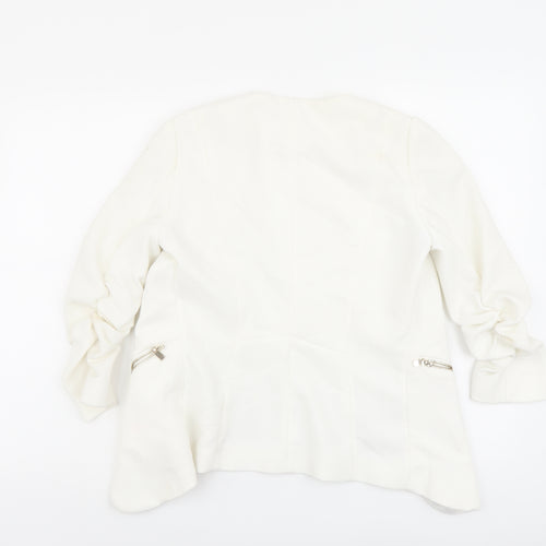 H&M Womens Ivory Jacket Blazer Size 8