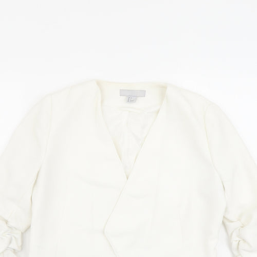 H&M Womens Ivory Jacket Blazer Size 8