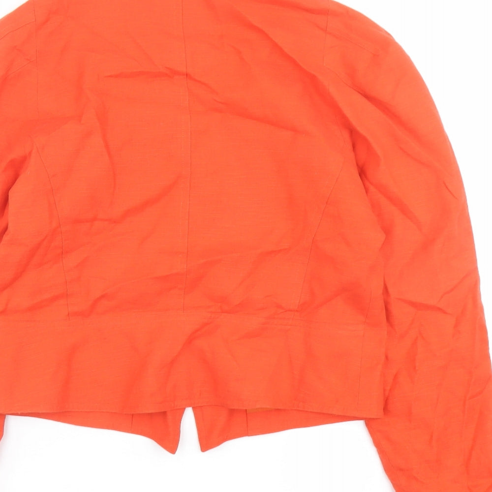 Alain Cornelle Womens Orange Jacket Blazer Size 12 Button