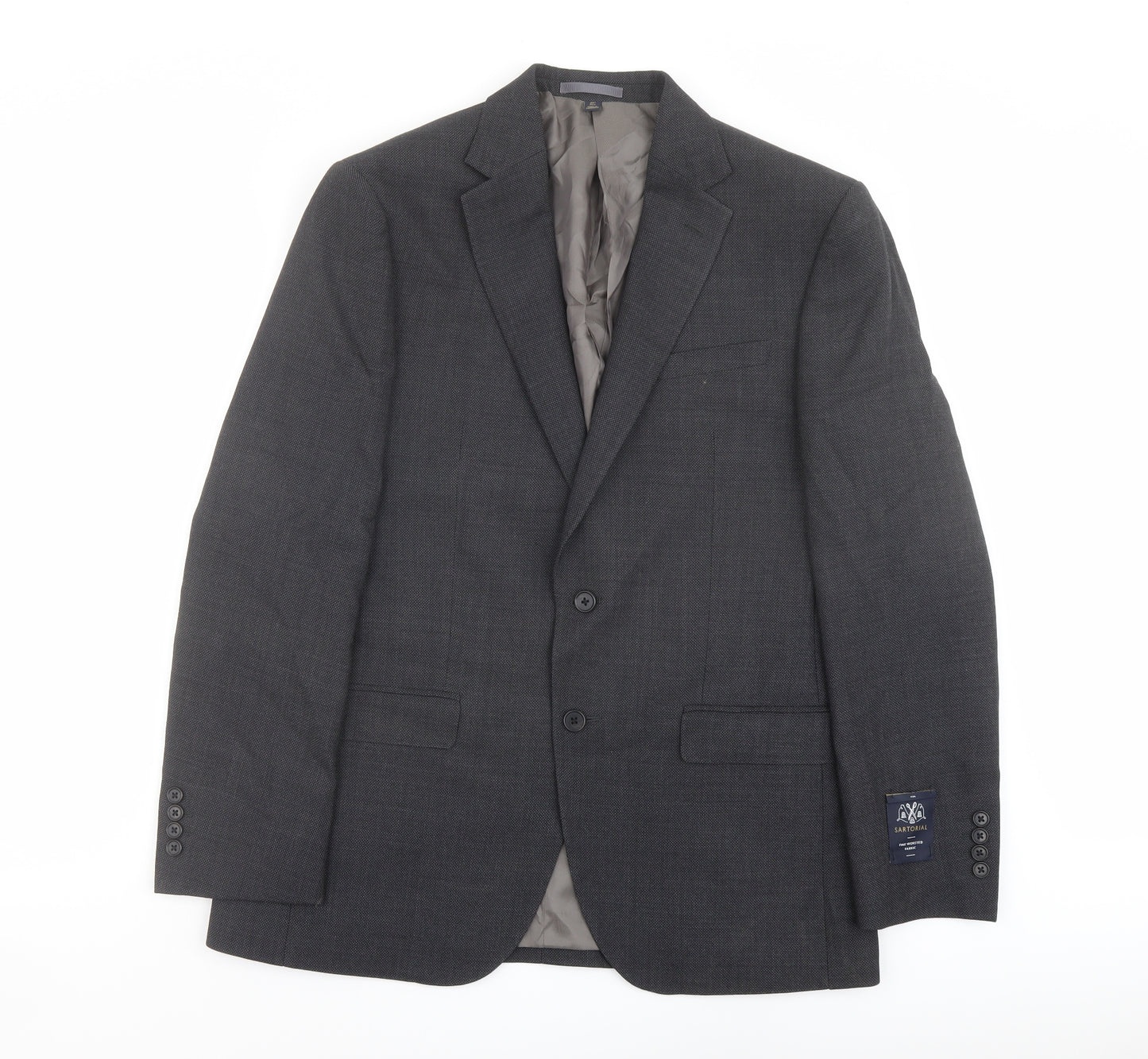 Marks and Spencer Mens Grey Wool Jacket Suit Jacket Size 40 Regular