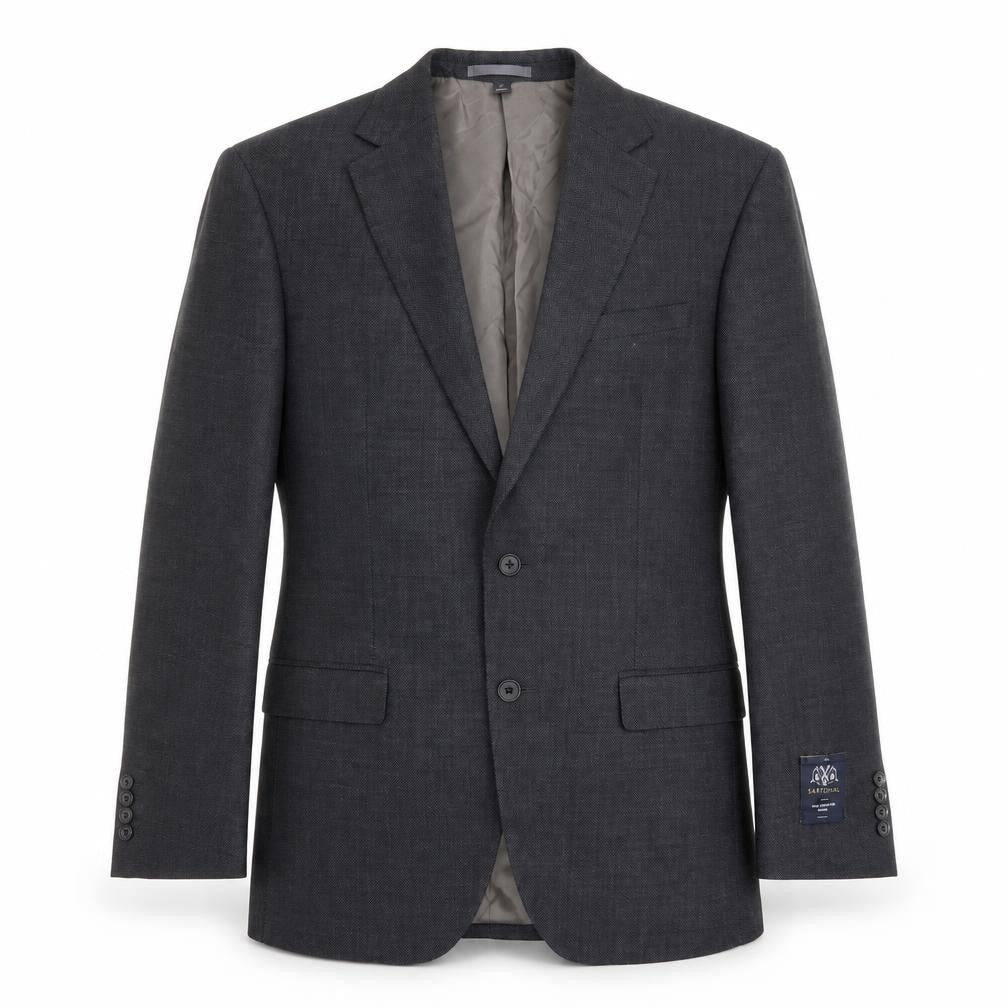 Front view of Marks & Spencer men’s grey wool jacket suit jacket, size 40, regular