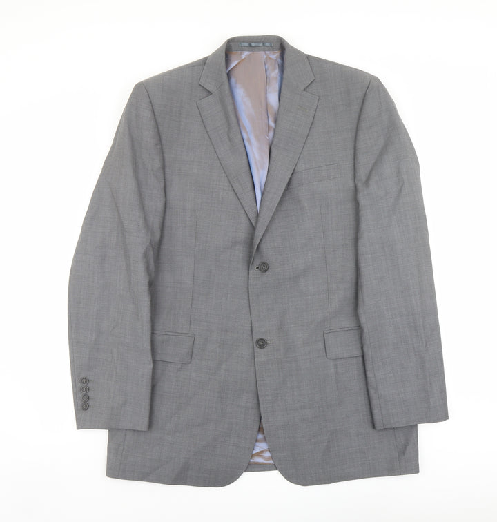 Linea Mens Grey Wool Jacket Suit Jacket Size 42 Regular