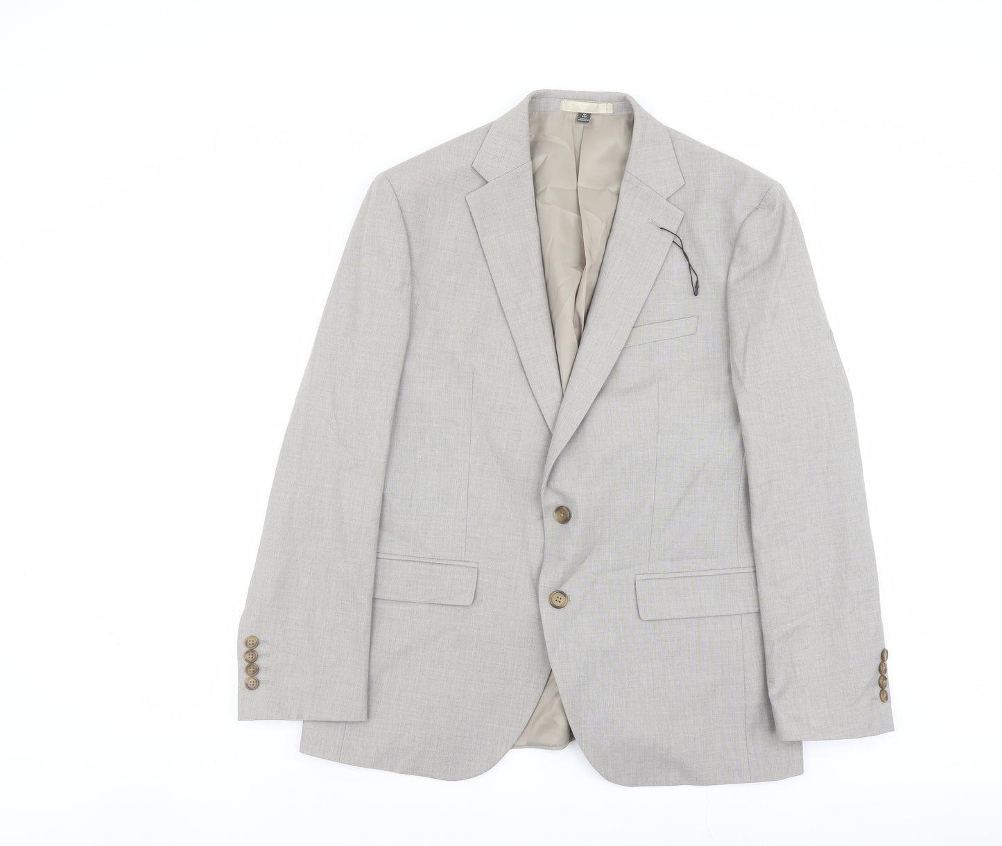 Marks and Spencer Mens Ivory Polyester Jacket Suit Jacket Size 42 Regular