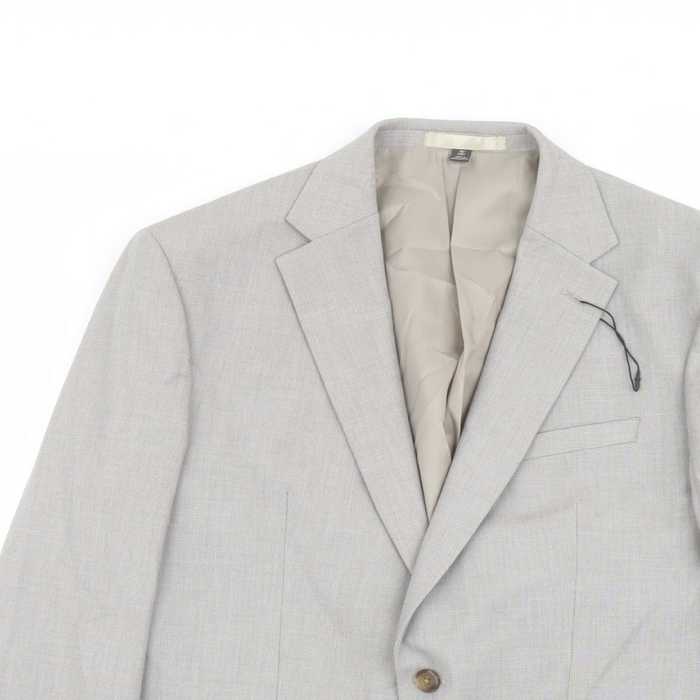 Marks and Spencer Mens Ivory Polyester Jacket Suit Jacket Size 42 Regular