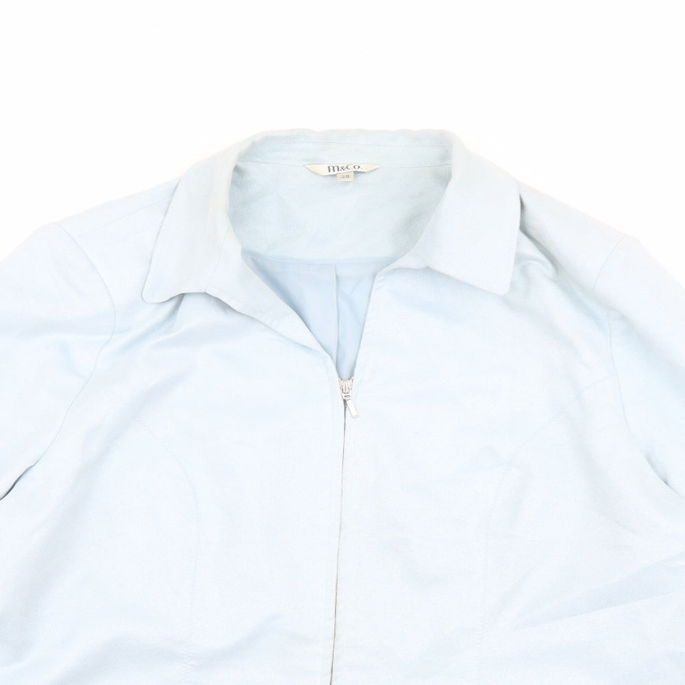 M&Co Womens Blue Jacket Size 20 Zip