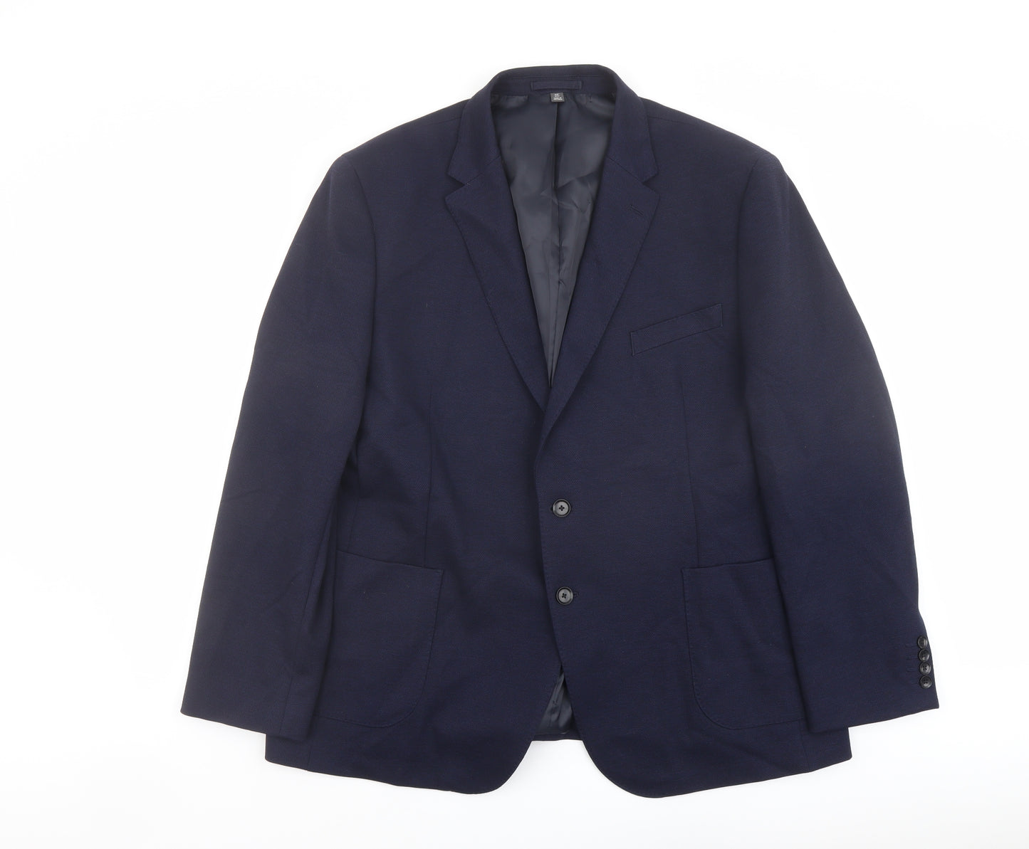 Marks and Spencer Mens Blue Polyamide Jacket Suit Jacket Size 48 Regular