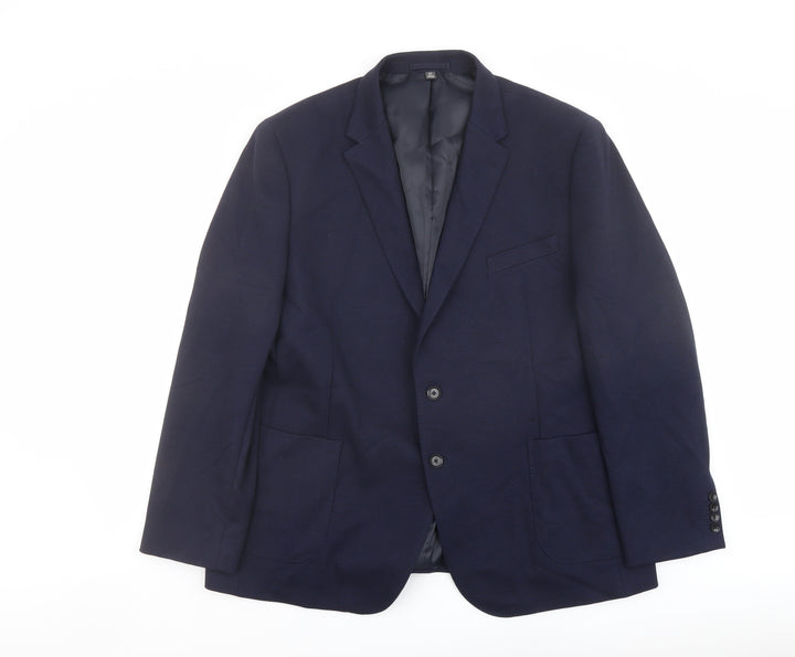 Marks and Spencer Mens Blue Polyamide Jacket Suit Jacket Size 48 Regular