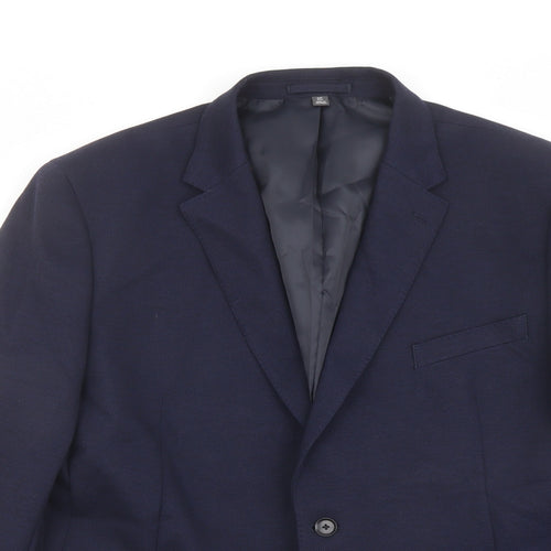 Marks and Spencer Mens Blue Polyamide Jacket Suit Jacket Size 48 Regular