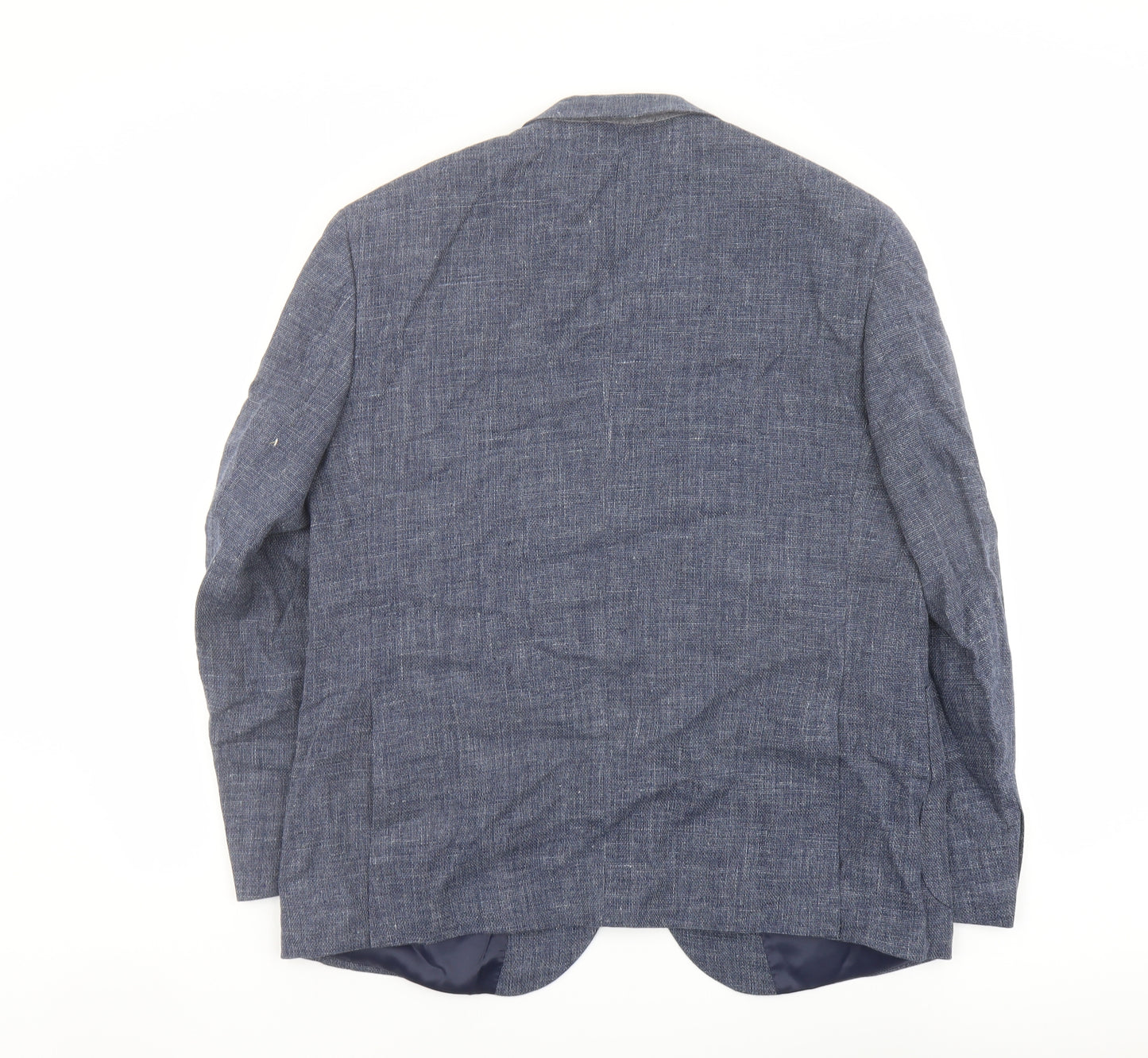 Marks and Spencer Mens Blue Linen Jacket Suit Jacket Size 42 Regular