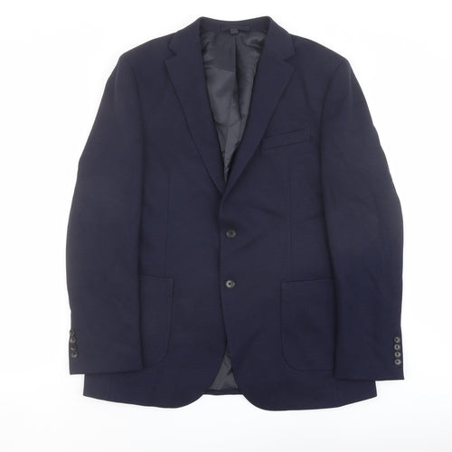 Marks and Spencer Mens Blue Polyamide Jacket Suit Jacket Size 42 Regular