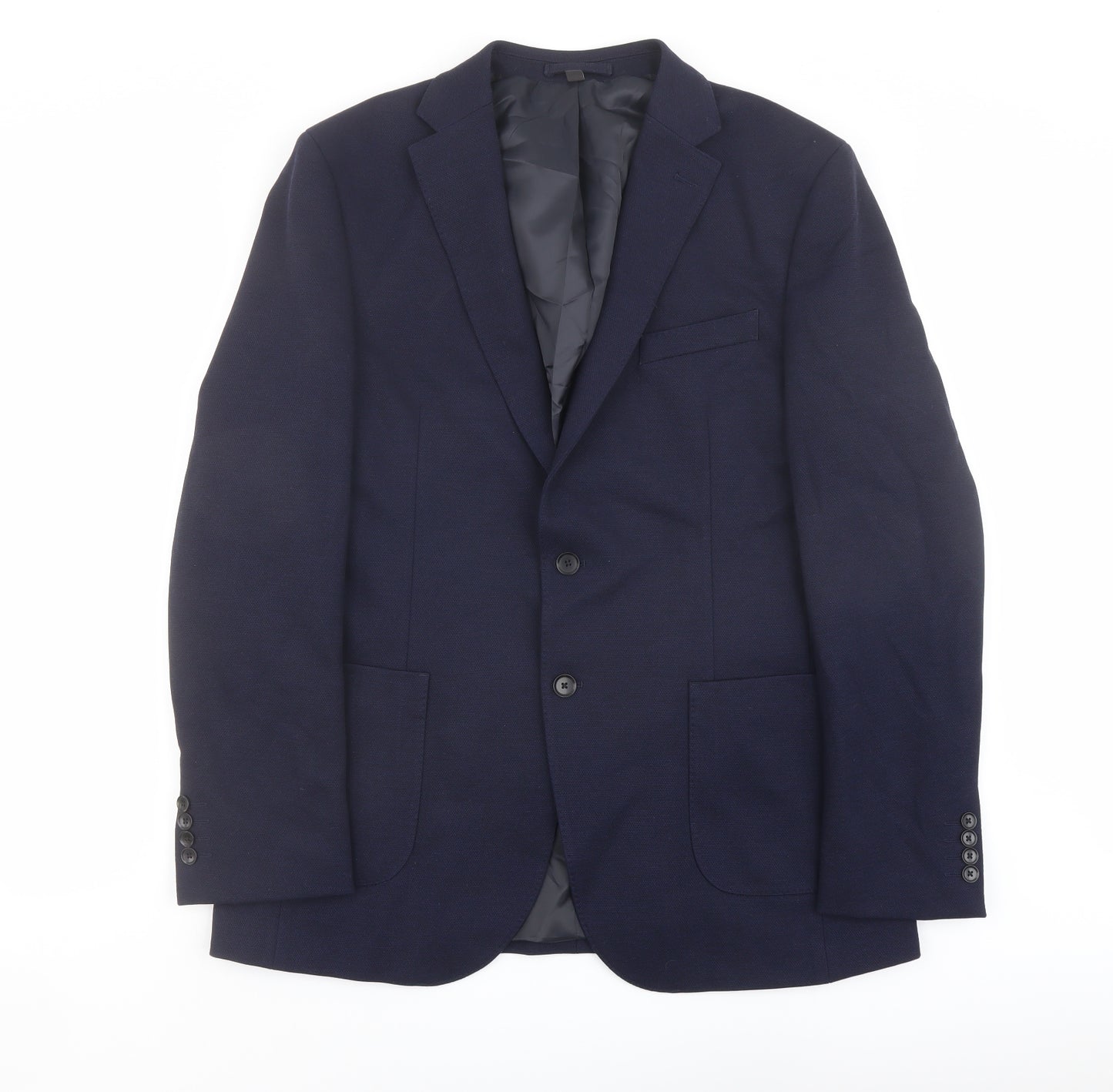 Marks and Spencer Mens Blue Polyamide Jacket Suit Jacket Size 42 Regular