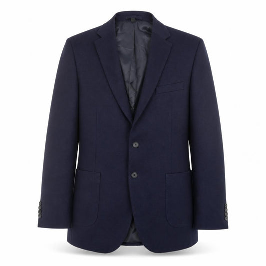 Front view of Marks & Spencer men’s blue polyamide jacket suit jacket, size 42, regular