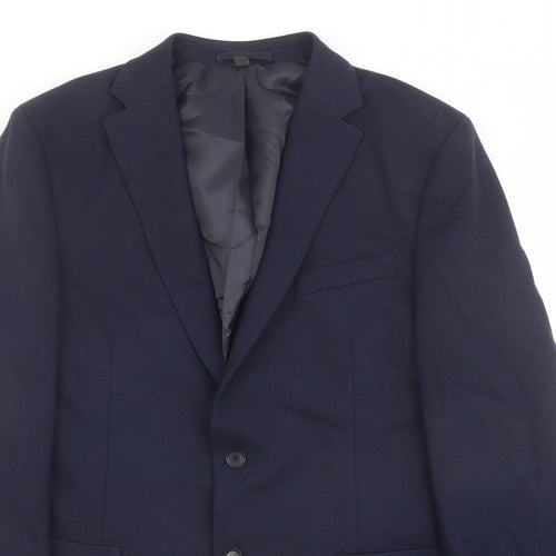 Marks and Spencer Mens Blue Polyamide Jacket Suit Jacket Size 42 Regular