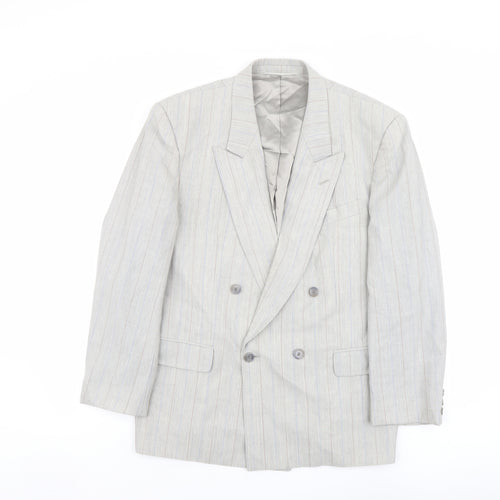 Winner Mens Grey Striped Wool Jacket Suit Jacket Size 44 Regular