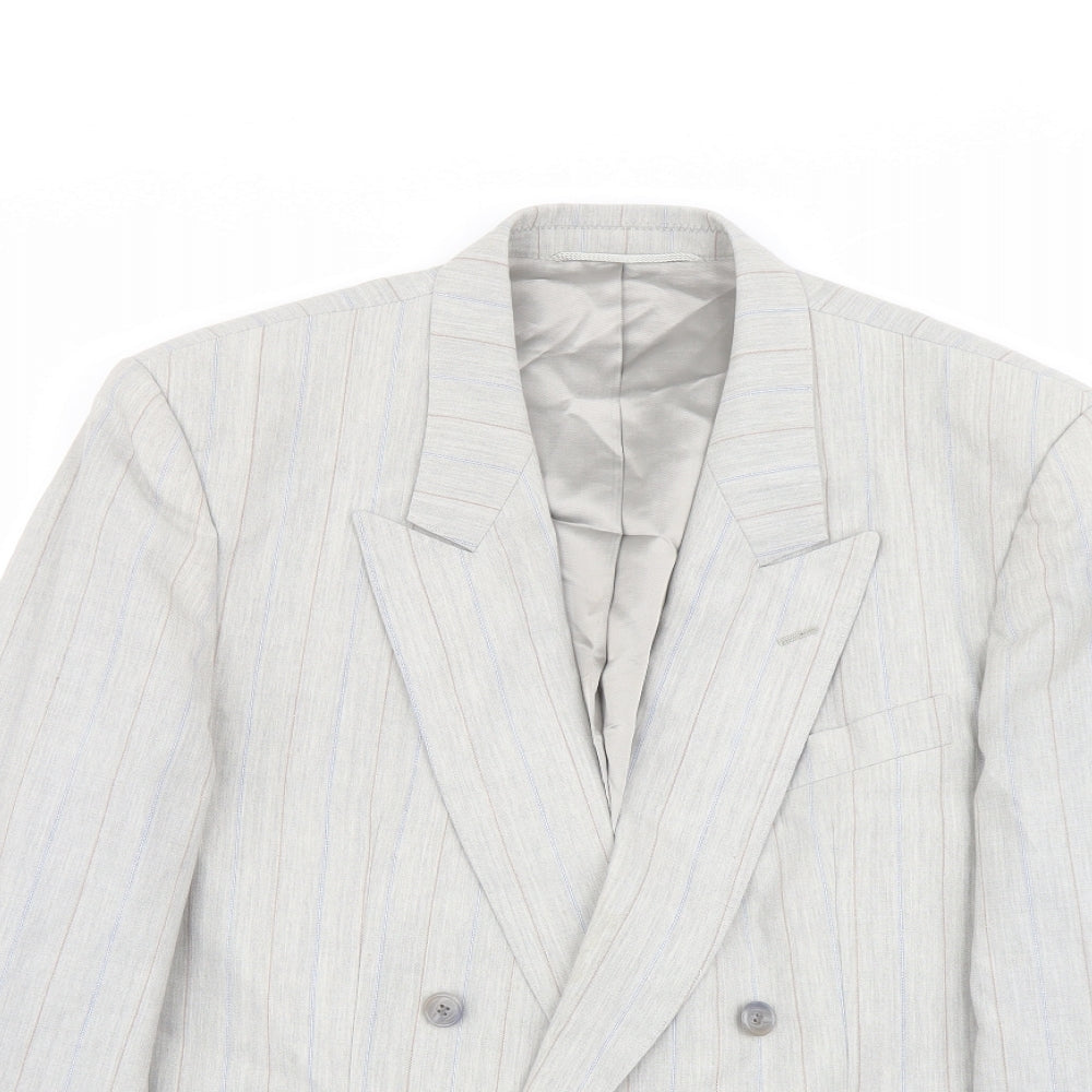 Winner Mens Grey Striped Wool Jacket Suit Jacket Size 44 Regular