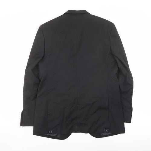 Marks and Spencer Mens Black Polyester Jacket Suit Jacket Size 42 Regular