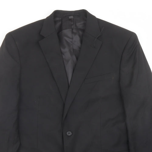 Marks and Spencer Mens Black Polyester Jacket Suit Jacket Size 42 Regular